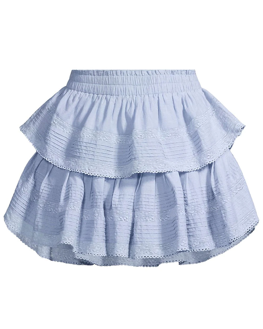 Heather Blue Ruffle Mini Skirt