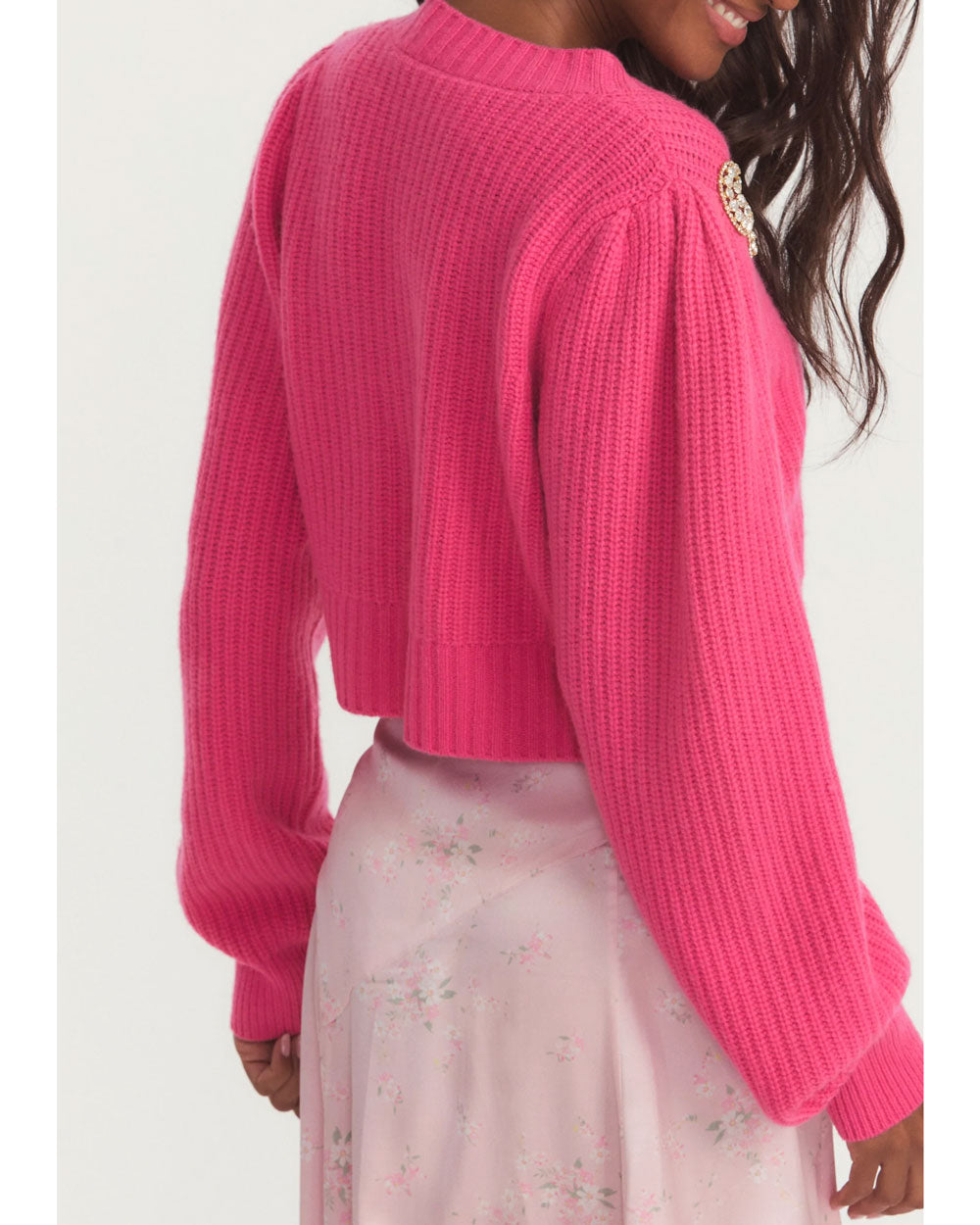 Spotlight Pink Larsa Cropped Cardigan