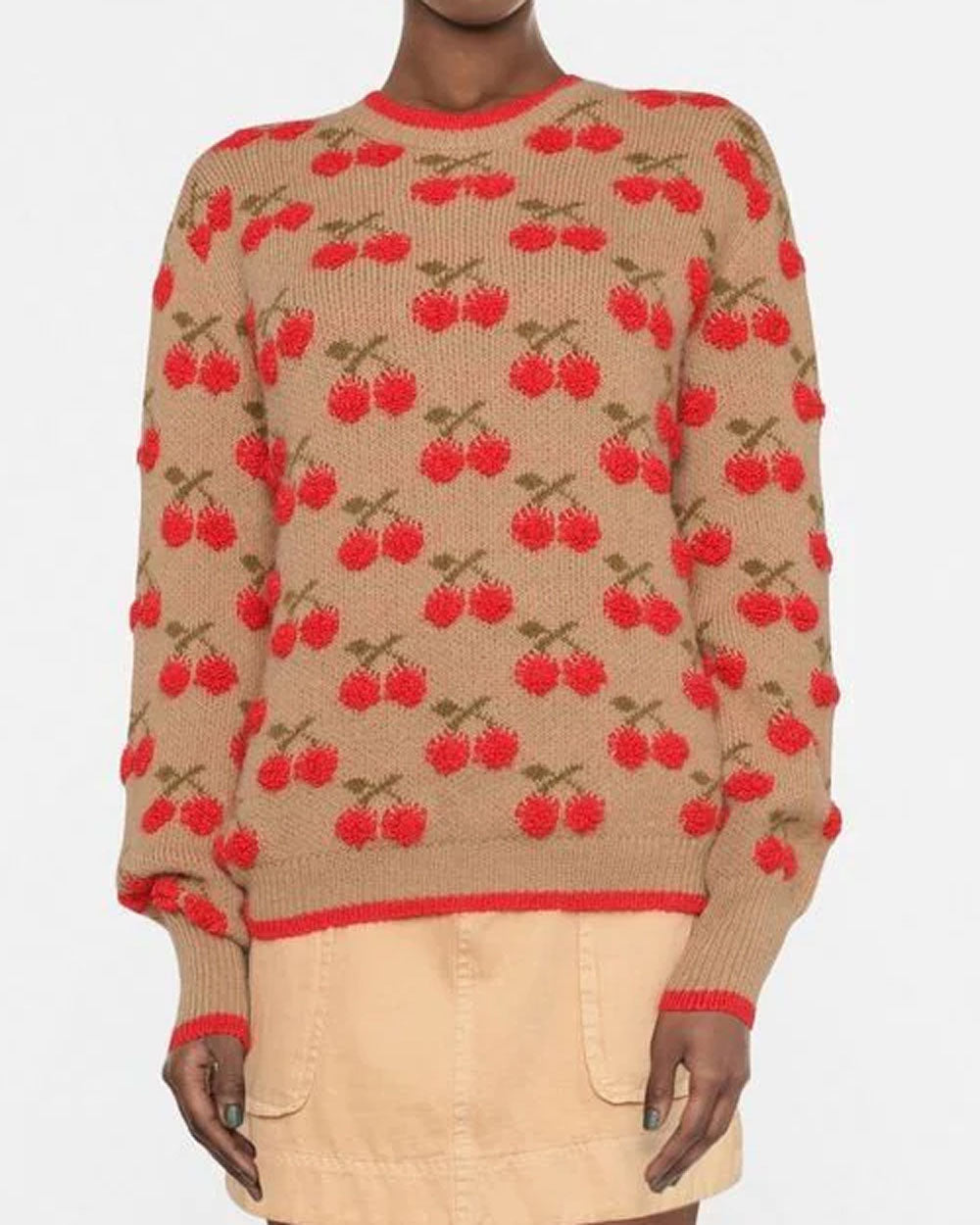 Camel Red Cherry Sweater