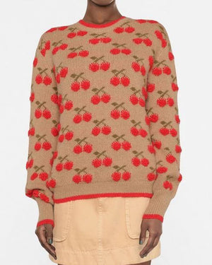 Camel Red Cherry Sweater