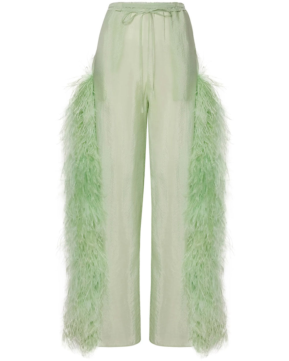 Aloe Sheer Cinched Drawstring Feather Pant