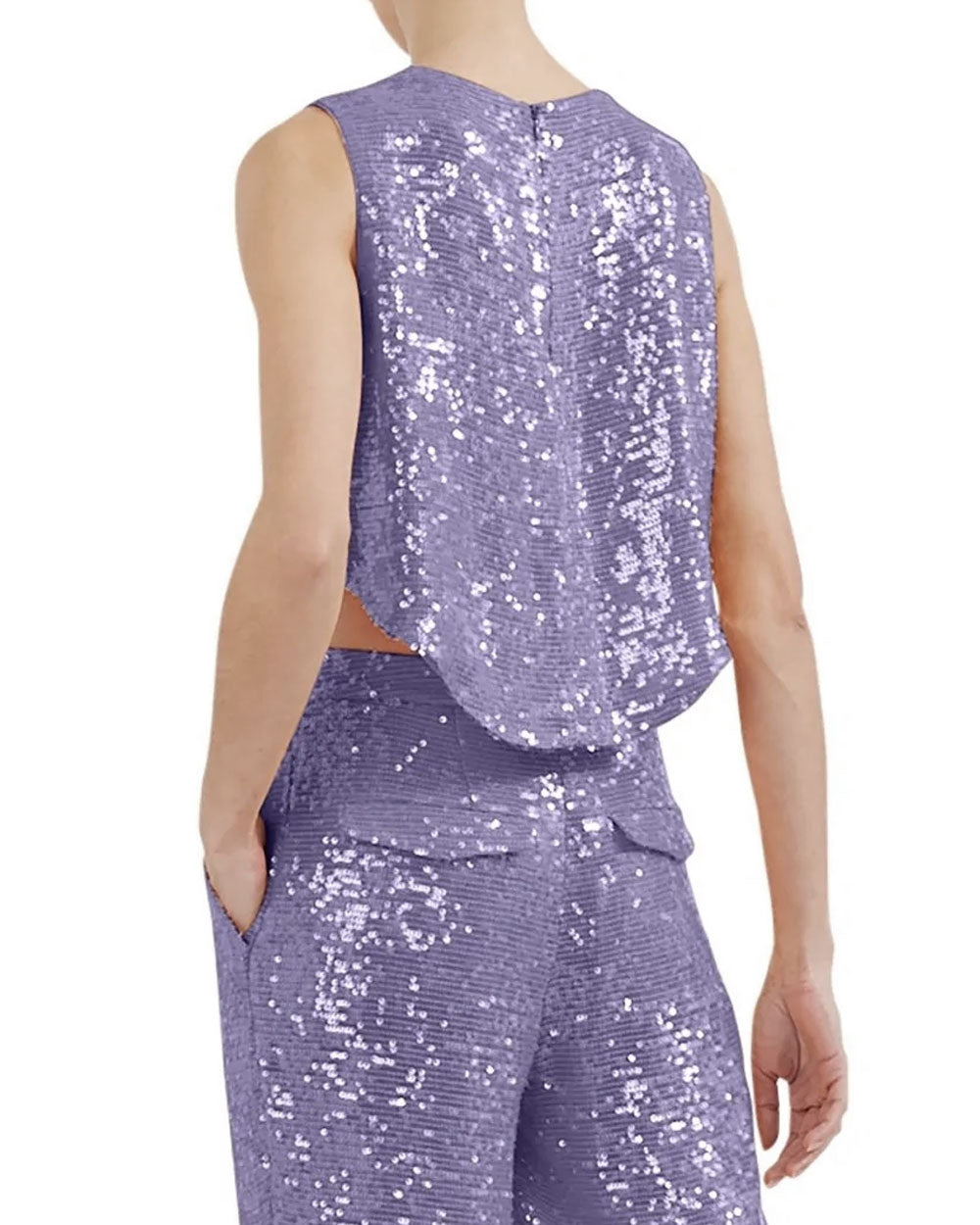 Lilac Sequin Cropped Tank