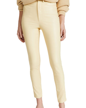 Yellow Faux Leather Skinny Pant