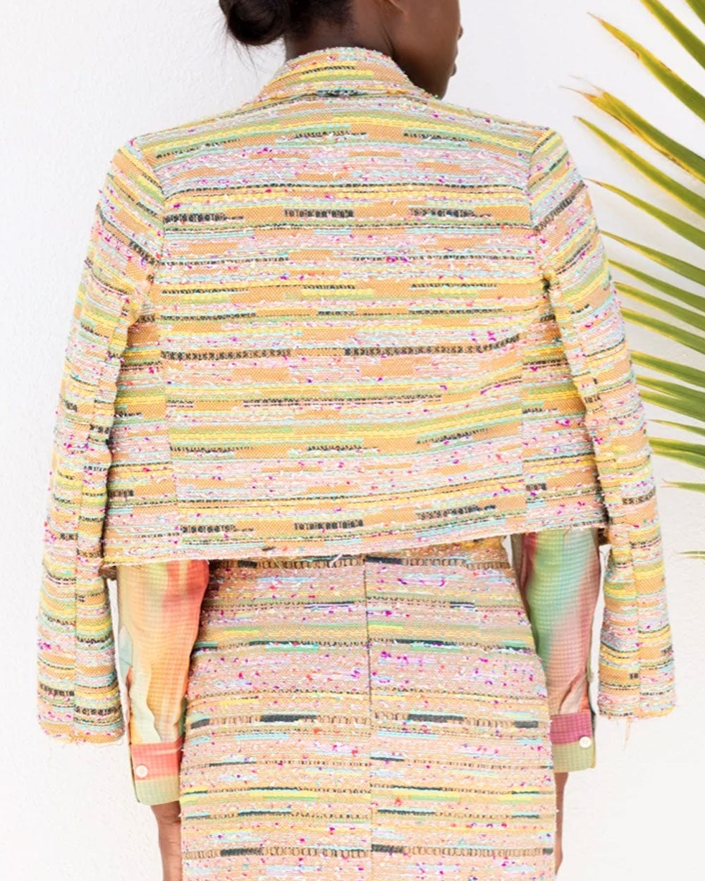 Bright Multicolor Tweed Beach Jacket