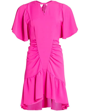 Le Superbe Hot Pink Waikiki Ruched Mini Dress