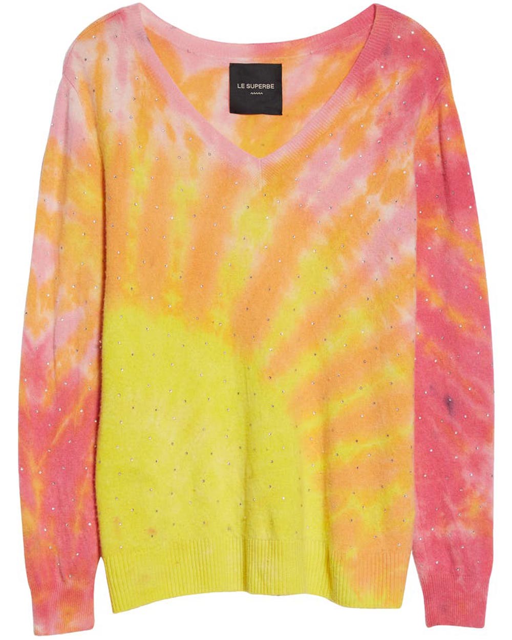 Summer Tie Dye Rhinestone Ray Of Light Sweater