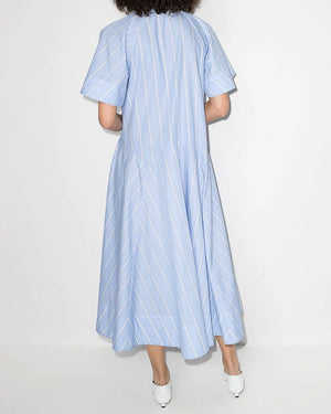 Chambray Stripe Jerry Midi Shirt Dress