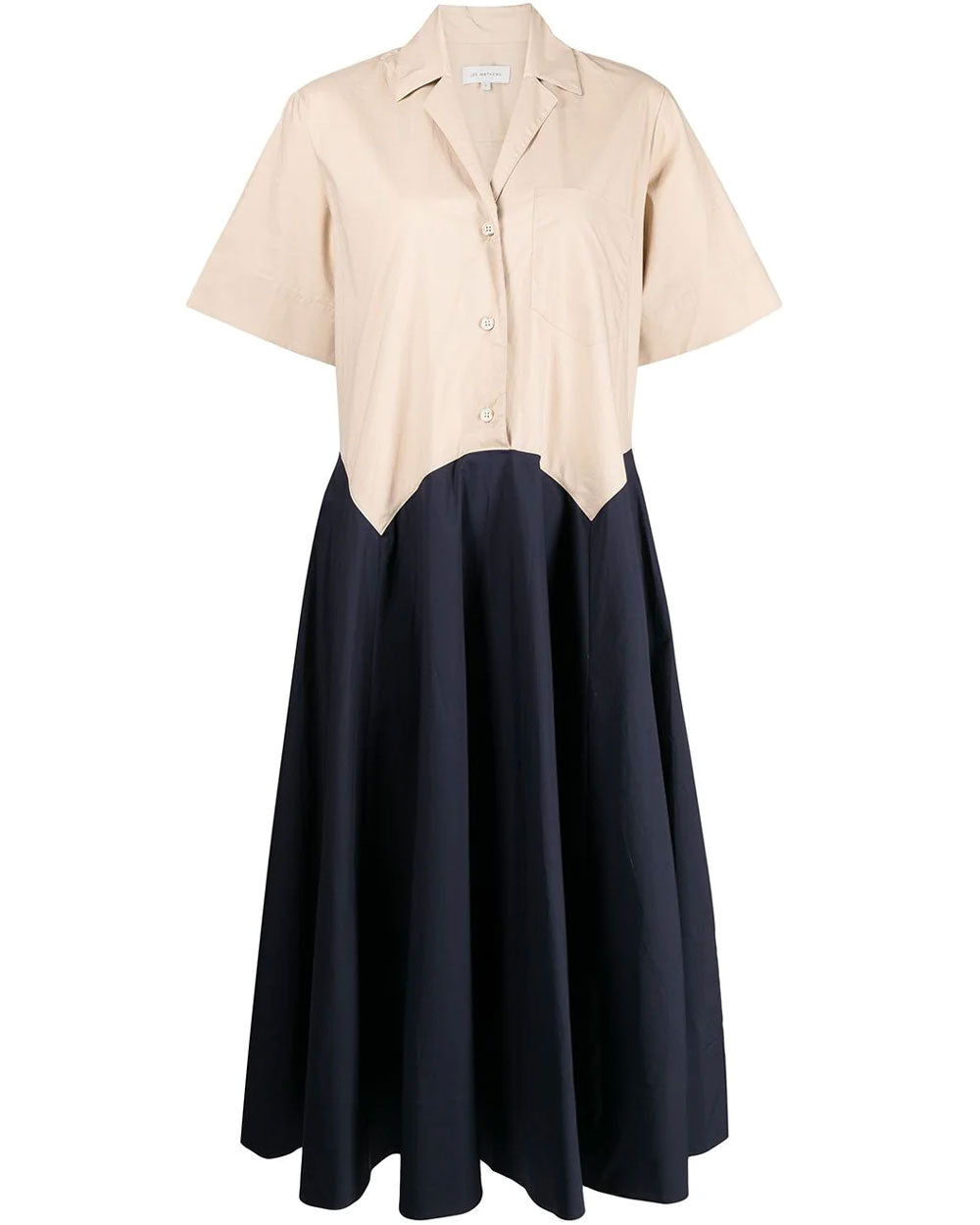 Navy Sand Elsie Bicolor Maxi Shirt Dress