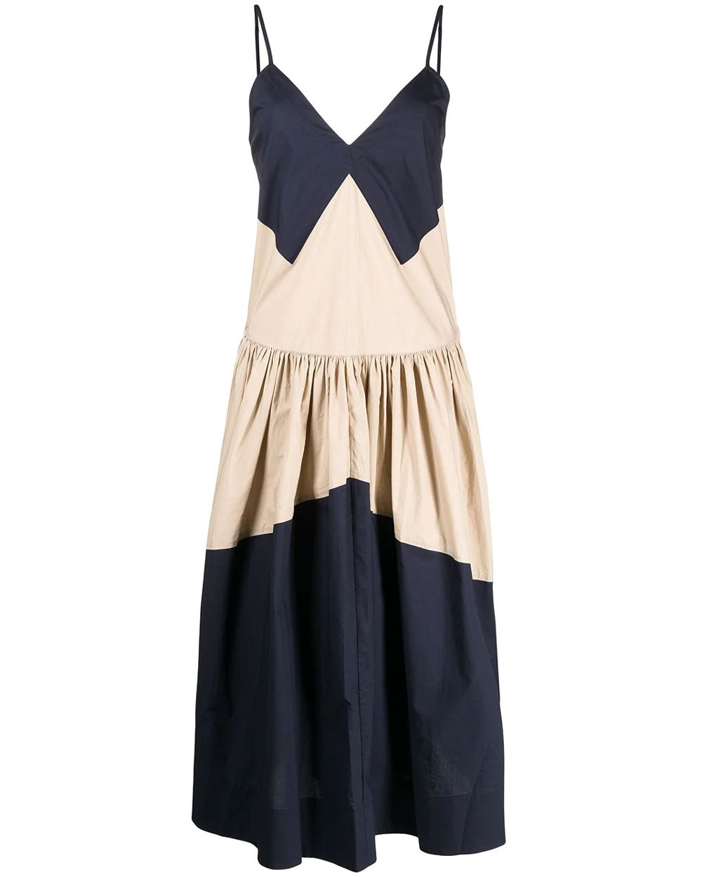 Navy Sand Elsie Bicolor Midi Cami Dress