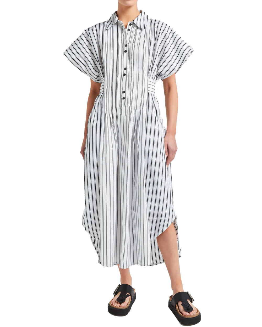 Lee Mathews Striped Pattern Morgan Shirtdress – Stanley Korshak