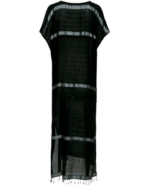 Black Tikuri Classic Caftan Midi Dress