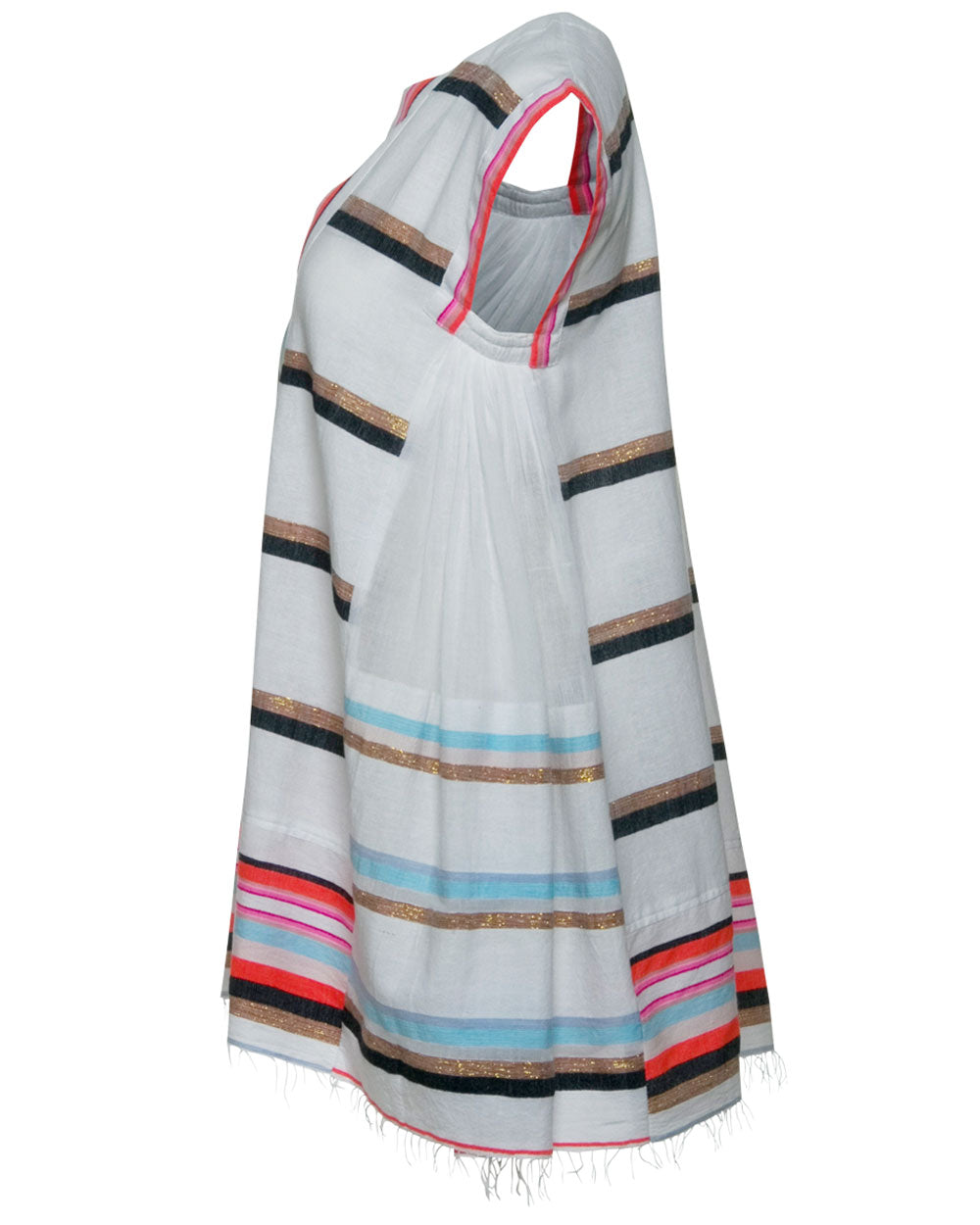 Sunset Stripe Bandira Caftan Mini Dress