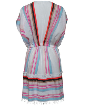 Sunset Stripe Bandira Plunge Mini Dress
