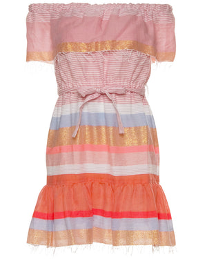 Peach Puff Off The Shoulder Marjani Mini Dress
