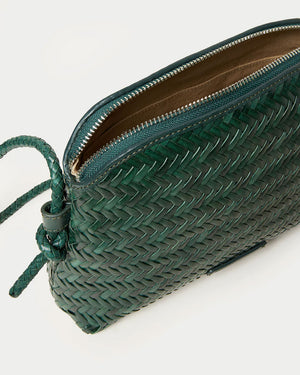 Mallory Woven Crossbody Bag in Forest