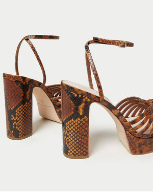 Rivka Leather Knot Platform Sandal in Brown