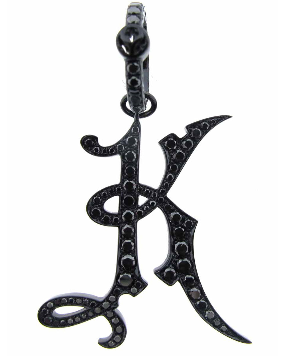 Black Diamond Initial K Gothic Pendant