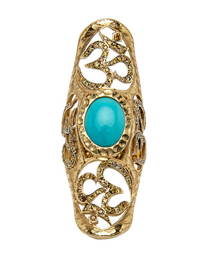 Double Cigar Band Turquoise Ring