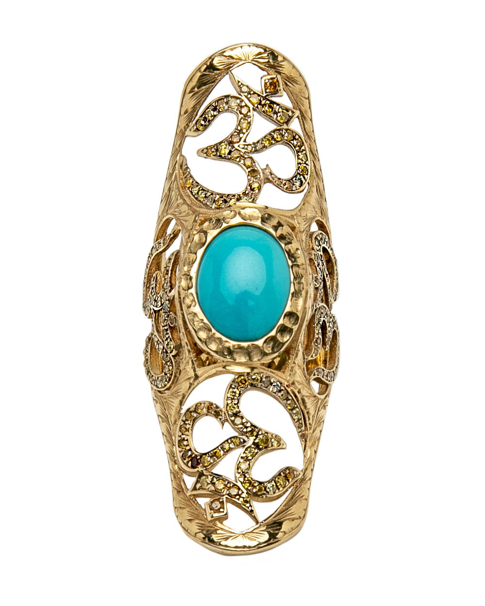 Double Cigar Band Turquoise Ring