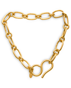 22k Gold Cable Chain Link Bracelet