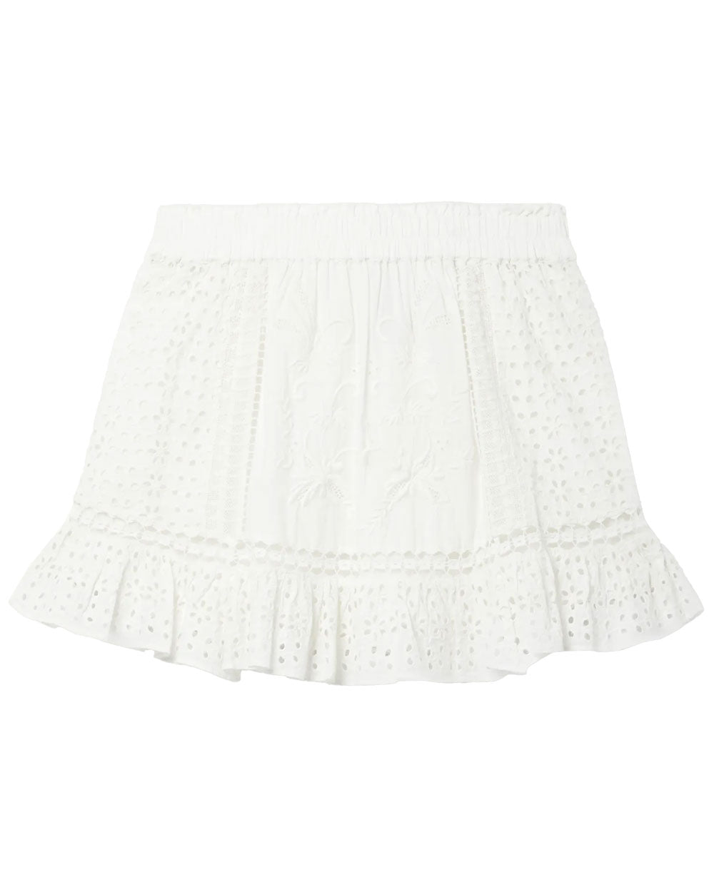 Antique White Eyelet Baydar Mini Skirt