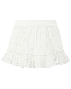 Antique White Eyelet Baydar Mini Skirt