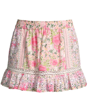 Magenta Flower Fields Baydar Mini Skirt