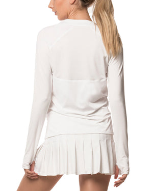 White High Low Long Sleeve Top