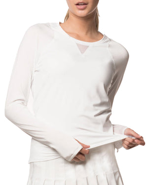 White High Low Long Sleeve Top