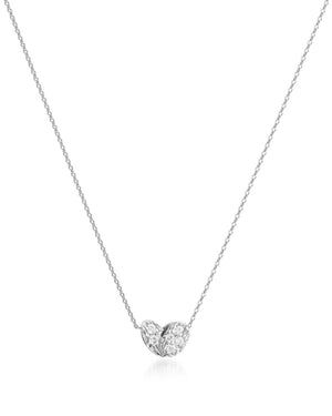 White Gold Diamond Be Heart Necklace