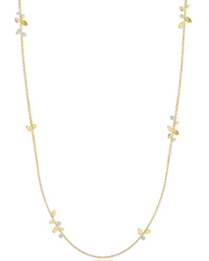 Yellow Gold Diamond Be Station Necklace