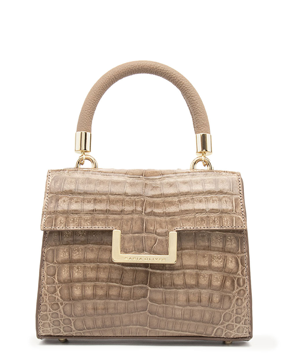 Maria Oliver Michelle Crocodile Top-Handle Bag