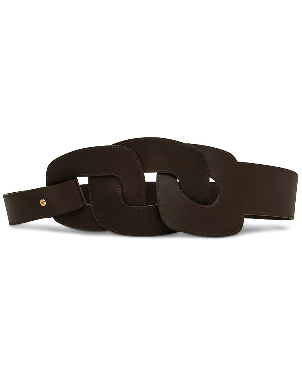Chocolate Leather Link Belt