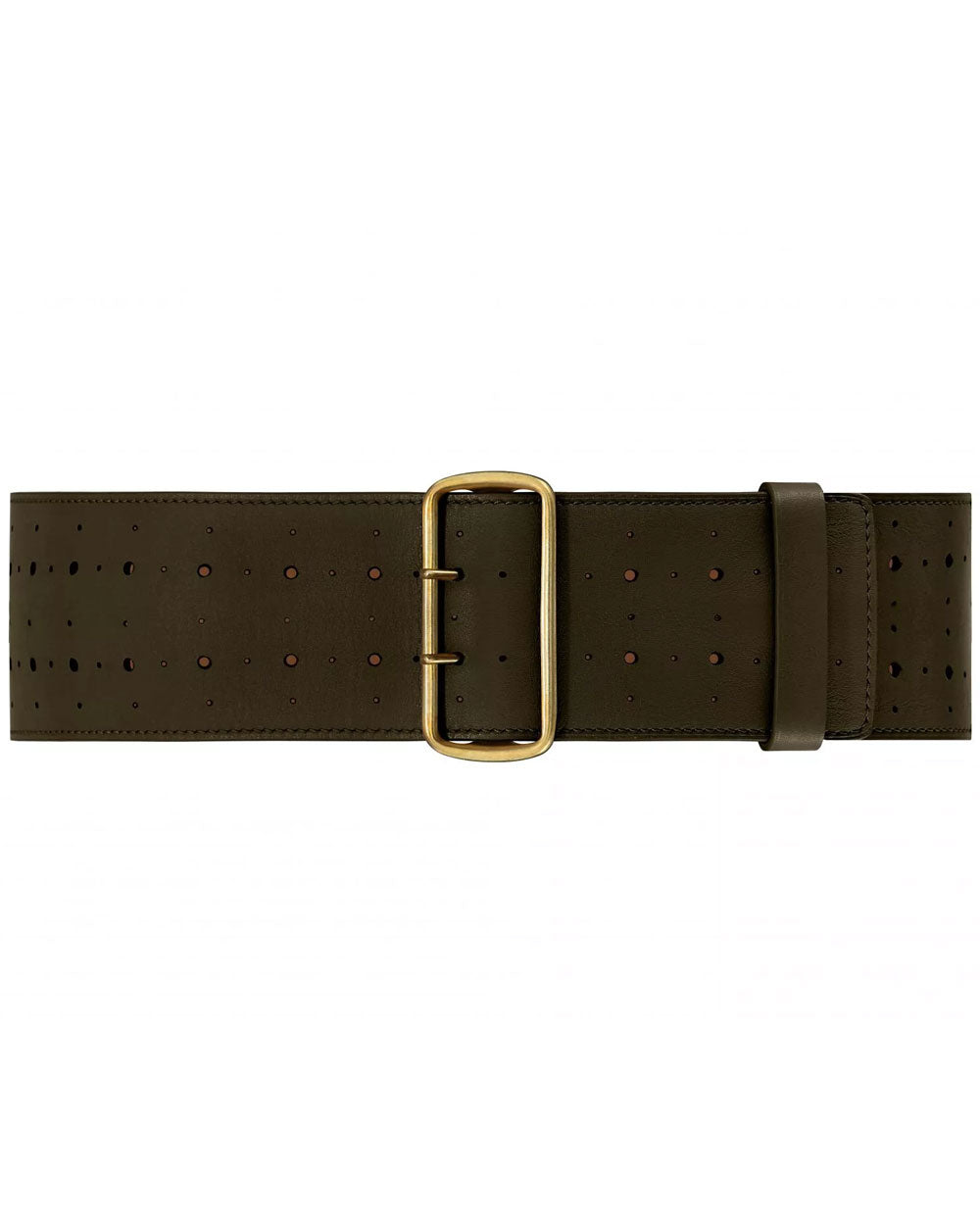 Le Celeste Smooth Leather Belt in Khaki