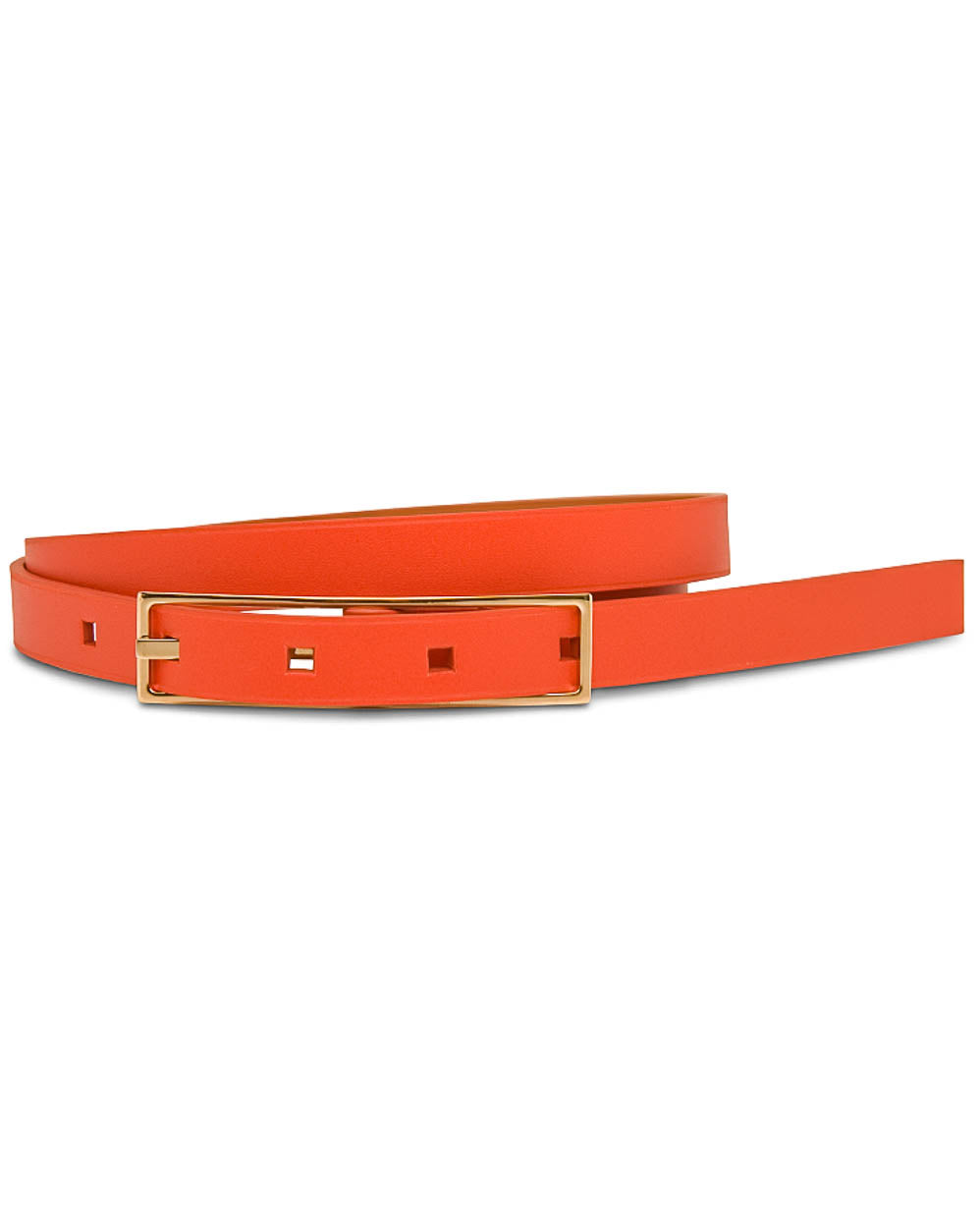 Orange Smooth Leather Cuir De Vachette Belt