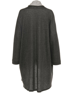 Anthracite Double Face Relaxed Cardigan