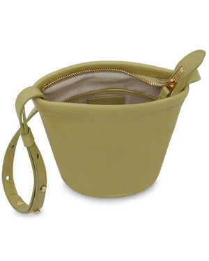 Zip Bucket Bag in Lime