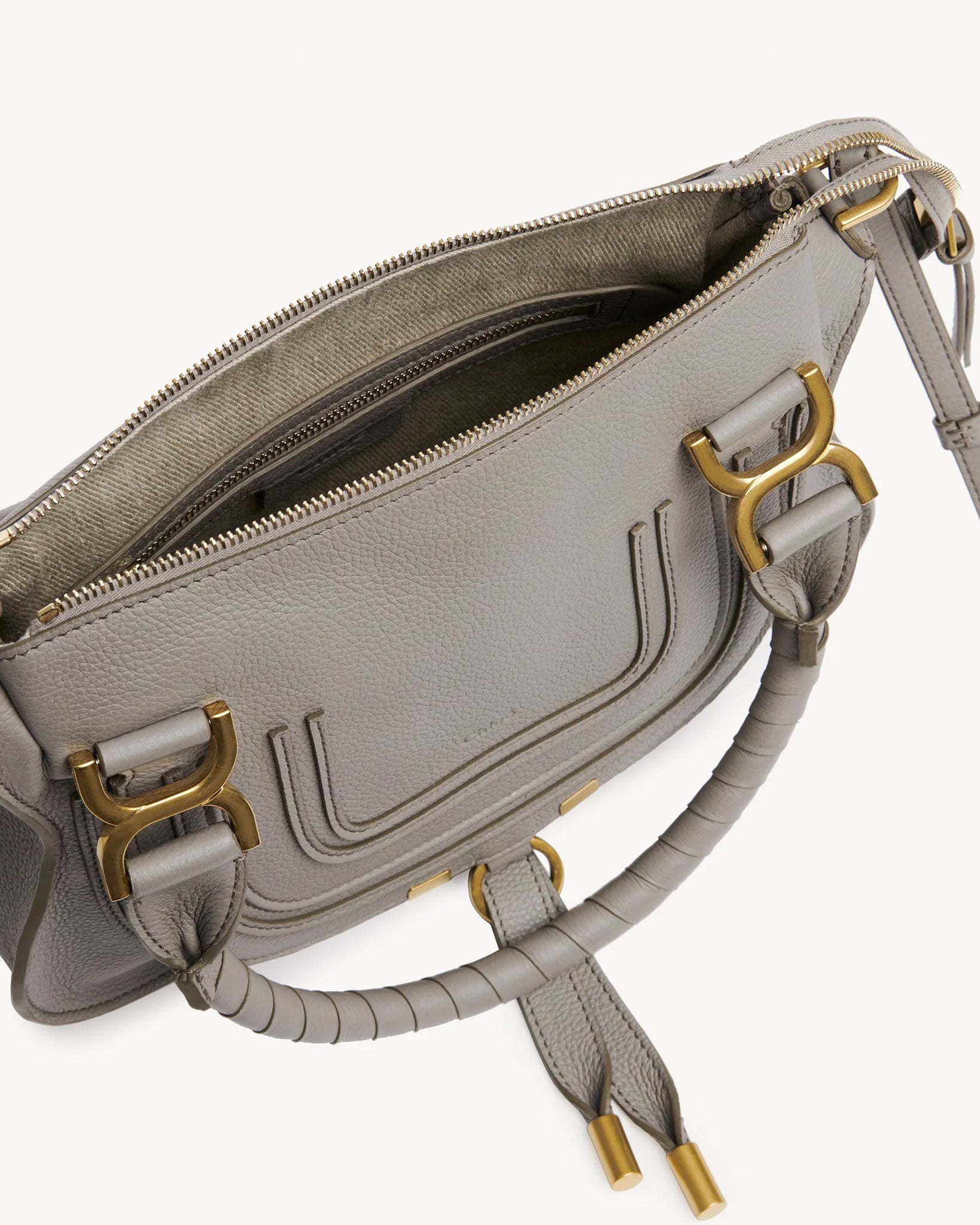 Marcie Small Double Carry Satchel in Cashmere Grey