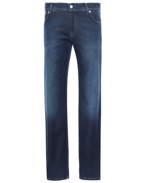 Marco Pescarolo 5-Pocket Style Vintage Washed Stretch-Cotton Jeans, Pants