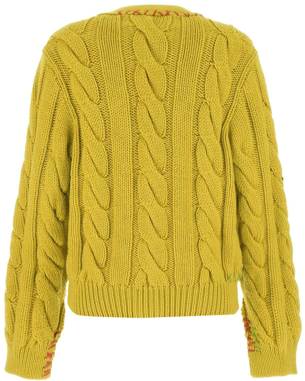 Chartreuse Cable Knit Cardigan