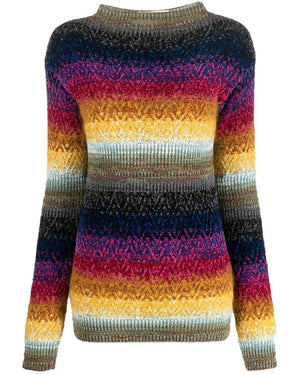 Multicolor Knit Round Neck Sweater