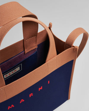 Small Shopping Bag in Iris and Peanut