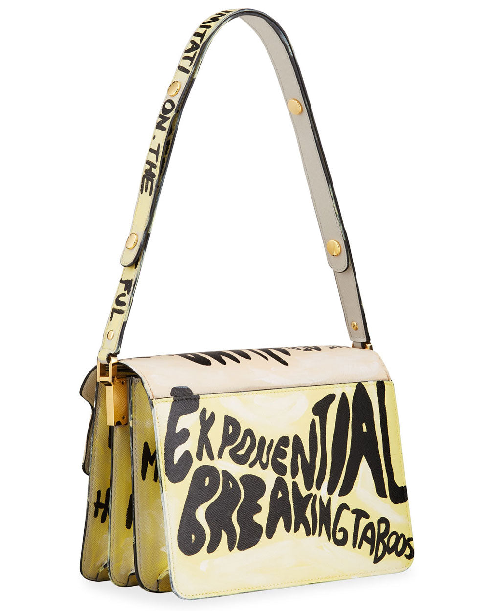 Thoughtfulness Painted Graphic Shoulder Bag