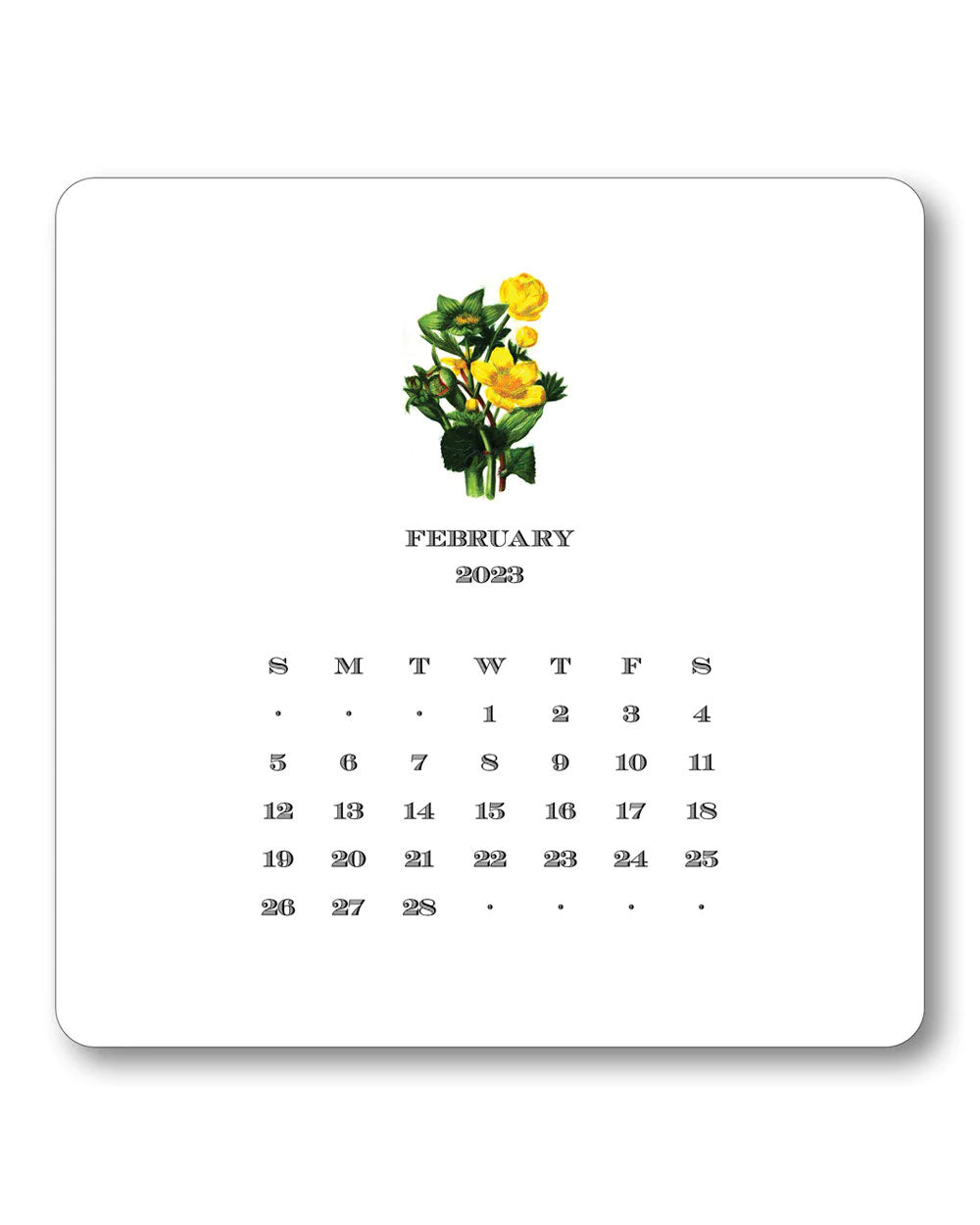 2023 Floral Calendar with Easel