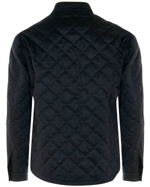 Blue and Grey Diamond Quilted Cashmere Shacket
