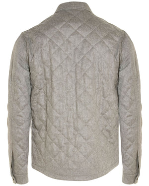 Grey Diamond Quilted Cashmere Shacket