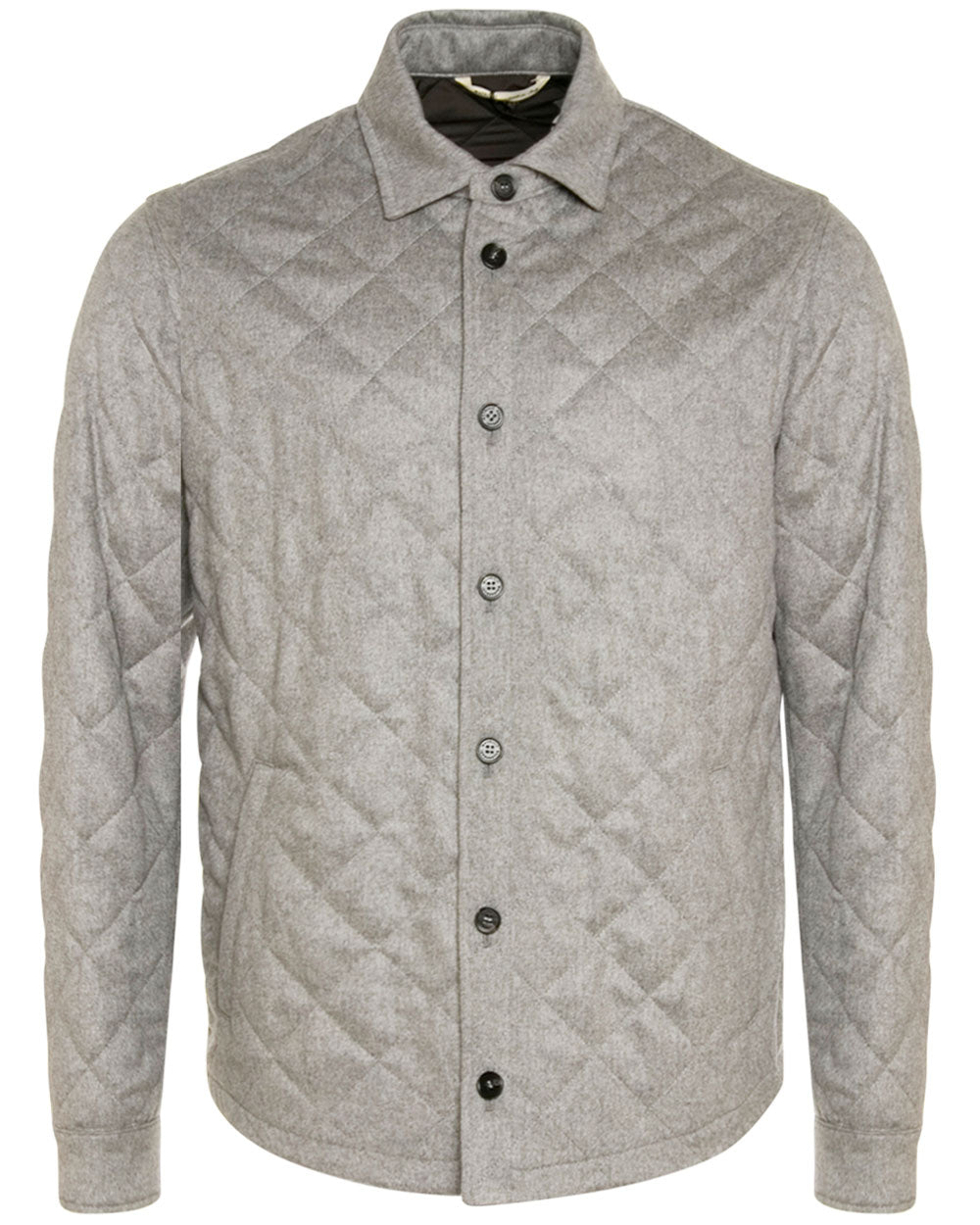 Grey Diamond Quilted Cashmere Shacket