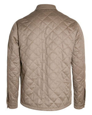Oatmeal Diamond Quilted Cashmere Jacket