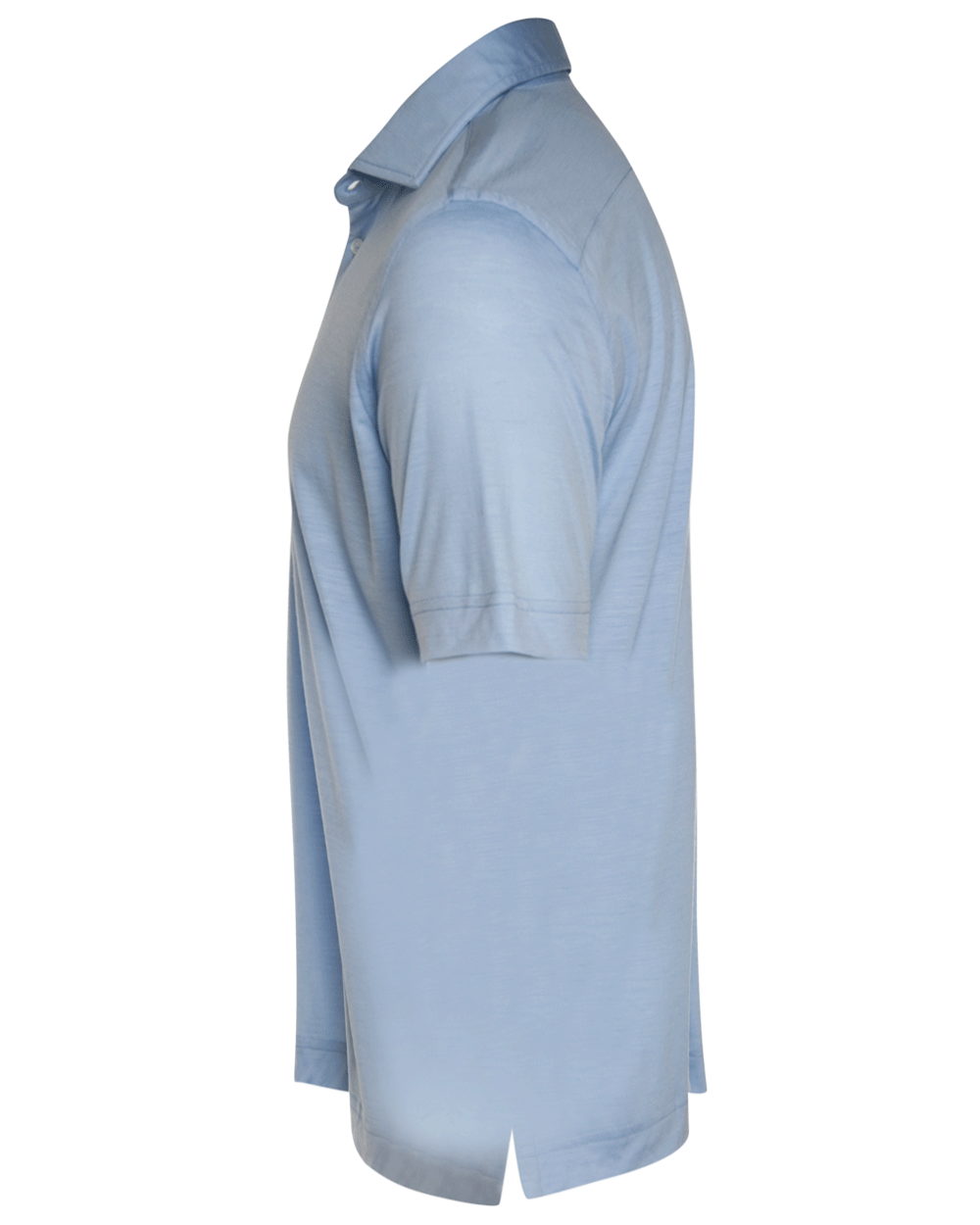 Sky Blue Wool Short Sleeve Polo