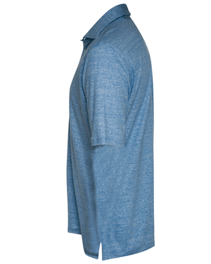 Turquoise Melange Wool Short Sleeve Polo